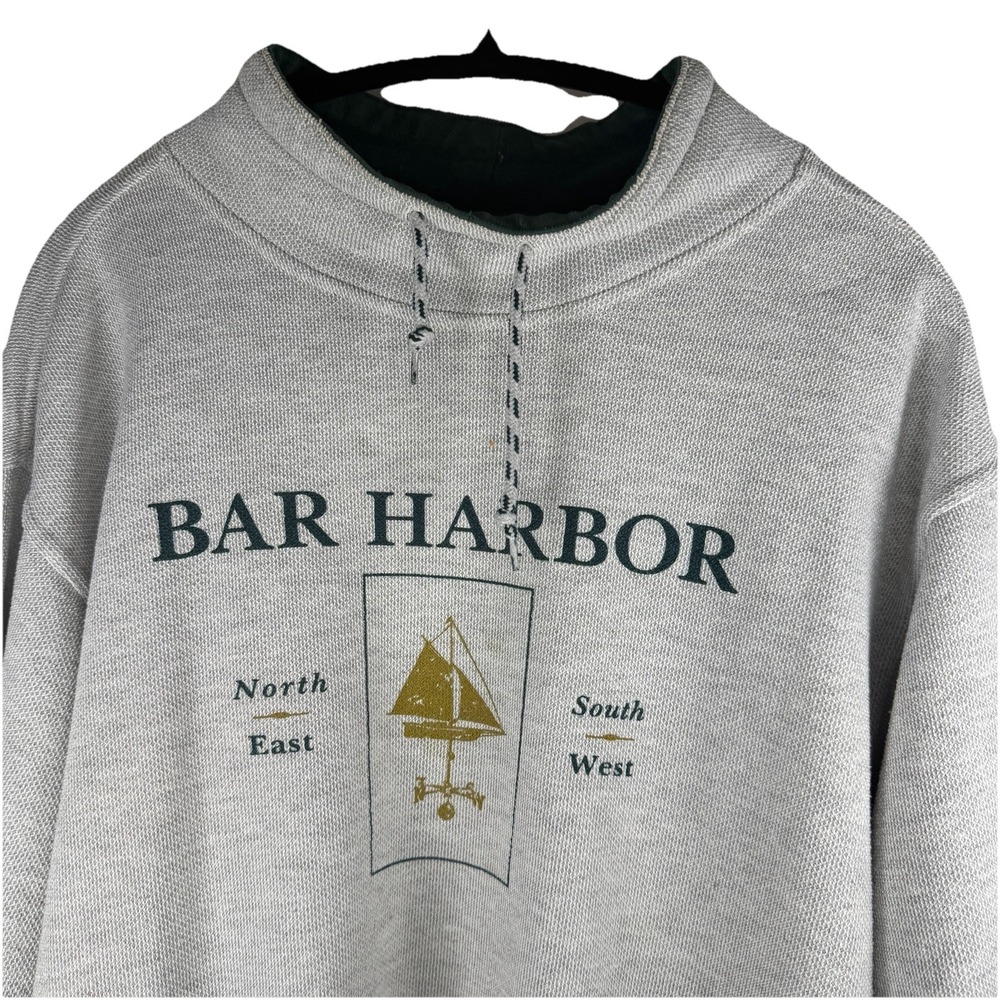 Vintage Gear For Sports Sweatshirt Large 90s Bar Harbor Sailboat Drawstring